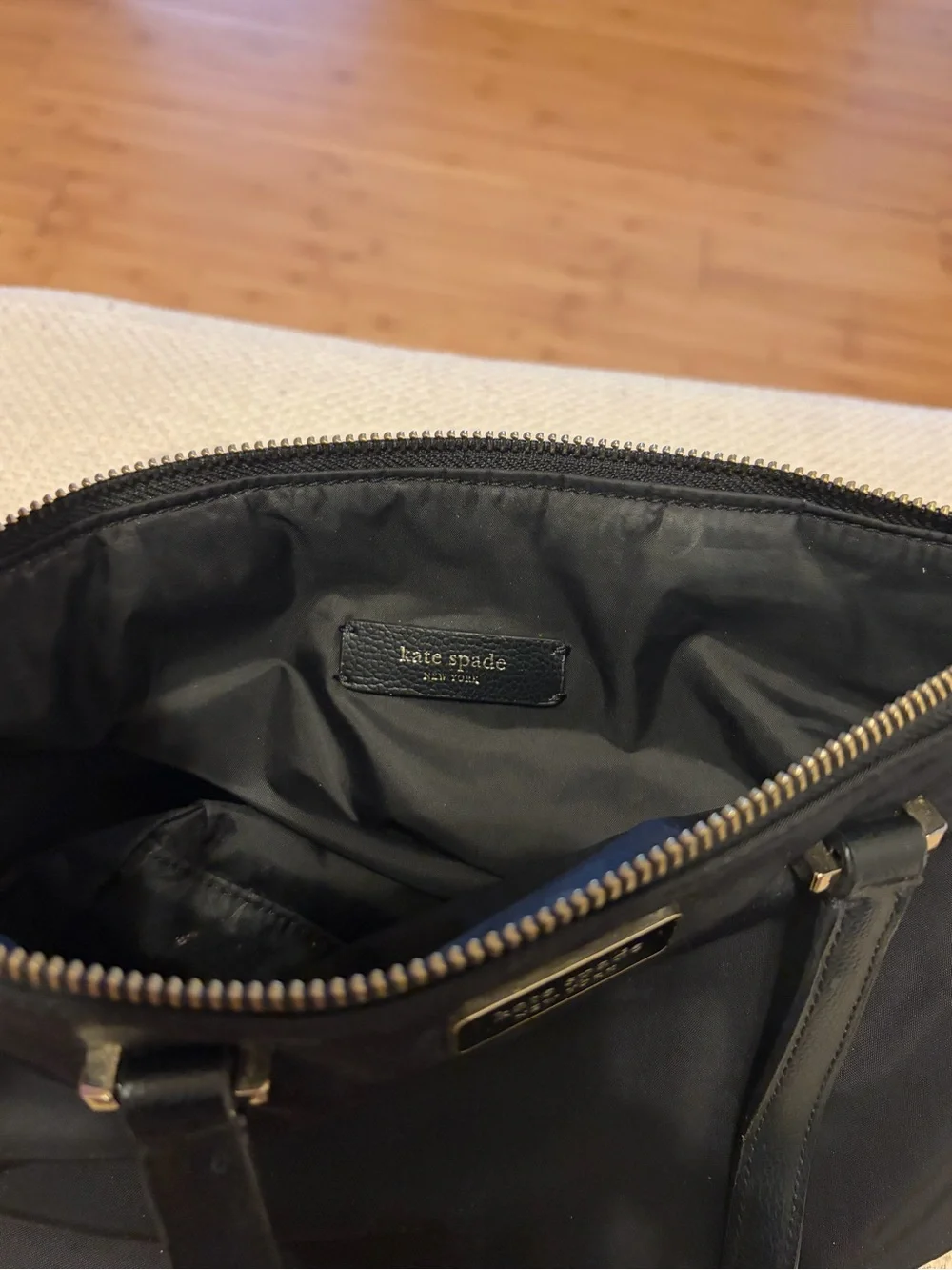 kate spade Black Nylon Zip-Top Tote